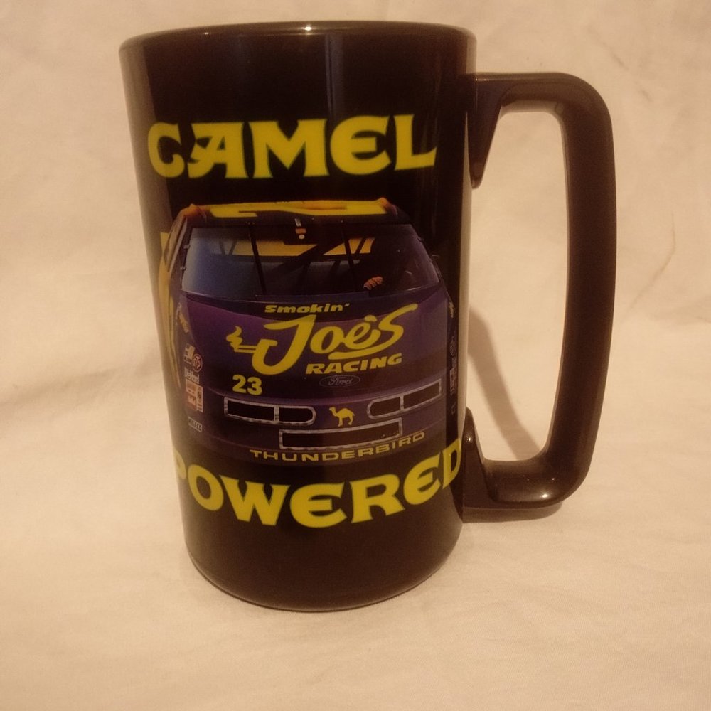 VINTAGE CAMEL JOE RACING  PLASTIC COFFEE MUG